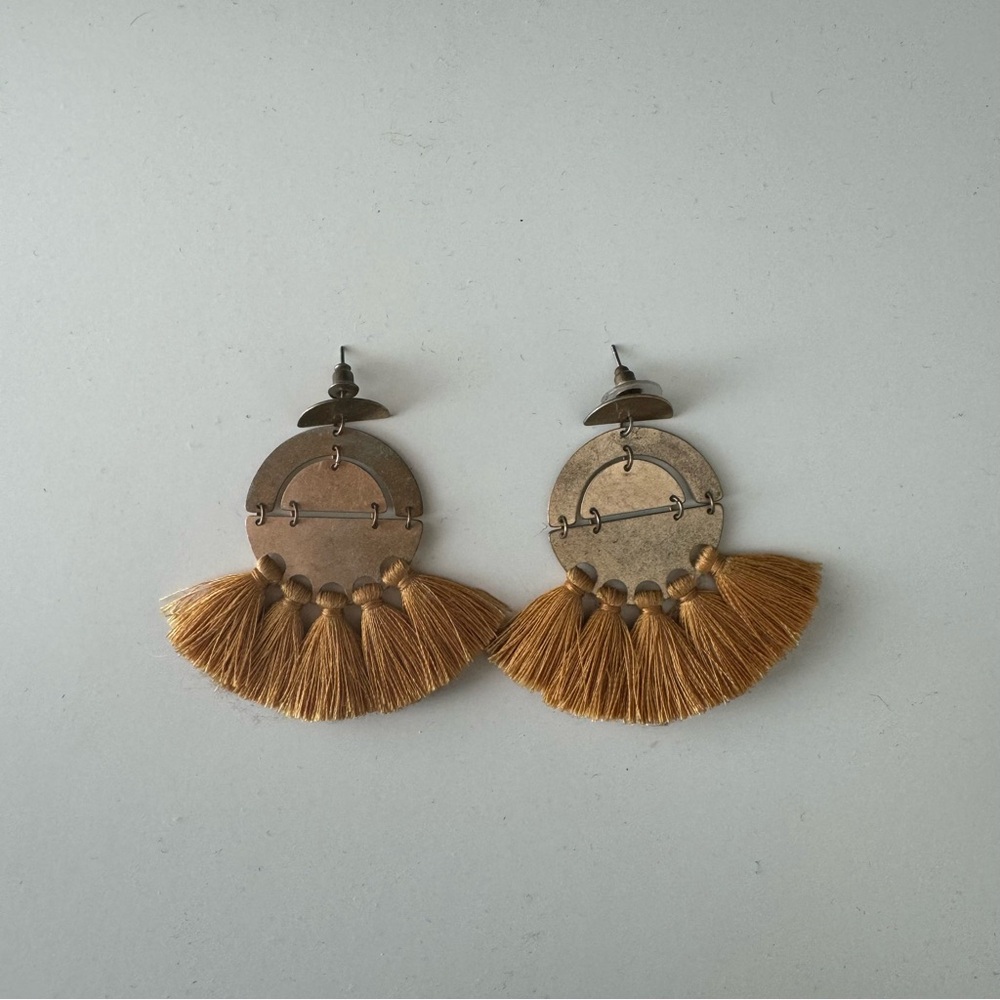 bronze fringe earrings